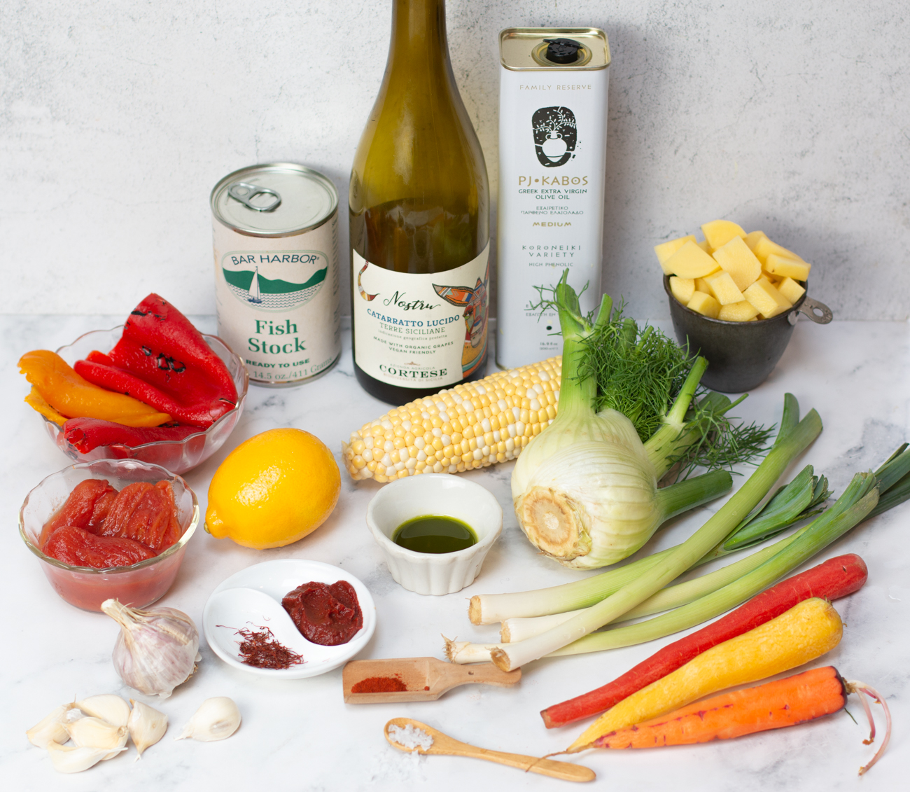 Ingredients for French-Style Cod & Vegetable Chowder