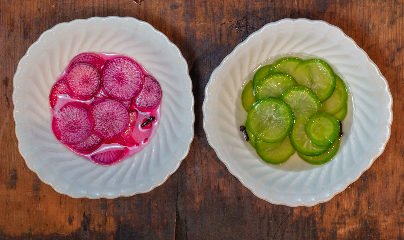 Pickled Radishes to be added to the Chicken Tinga Tacos 