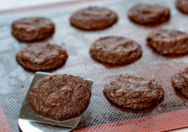 Mini Double Chocolate Fudge Cookie Thins (to eat and for ice cream sandwiches)
