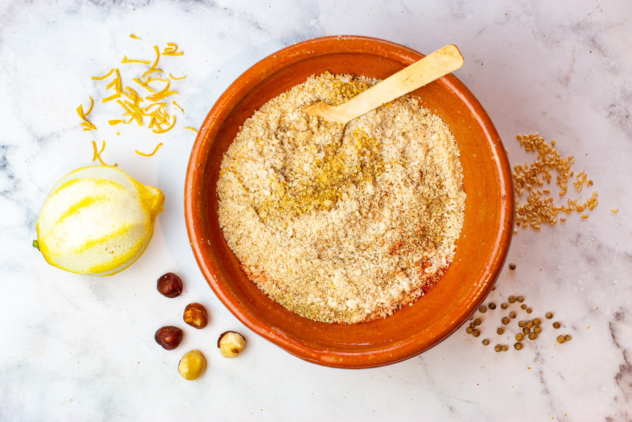 Karen's Lemony Dukkah Seasoning - best made fresh! Can use your favorite Dukkah too (see the recipe! - you'll love it!)