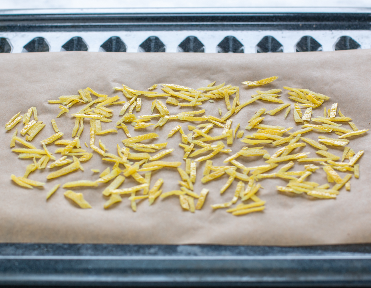 To dry lemon peels - dehydrate at 200 degrees 
