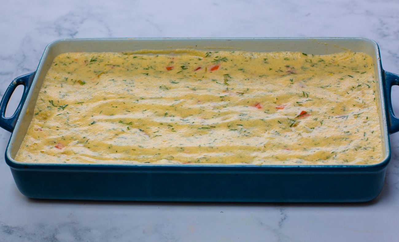 The Carrot Kugel ready to pop in the oven 