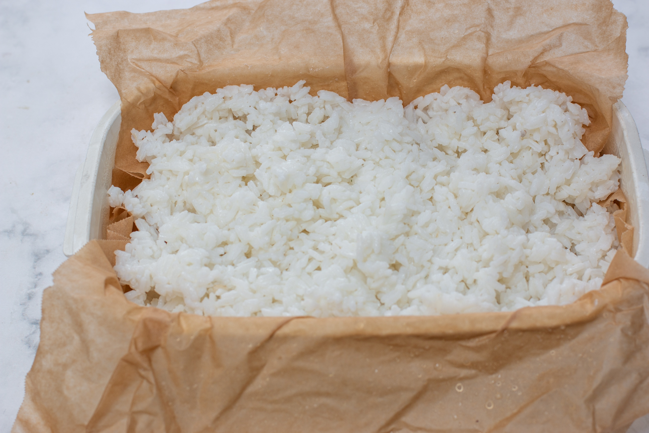 Cooked (Day-Old) Cooled Rice Ingredients for Karen's Spring Vegetable Fried Rice