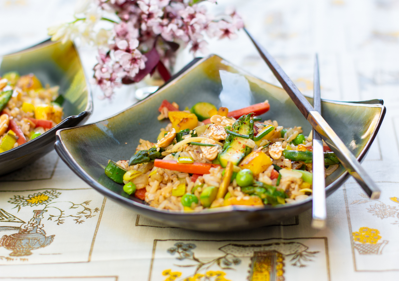 The finished Fried Spring Rice with Vegetables 