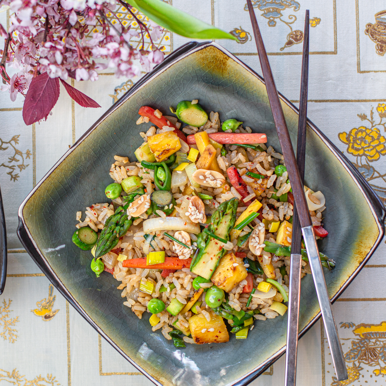 The finished Fried Spring Rice with Vegetables 