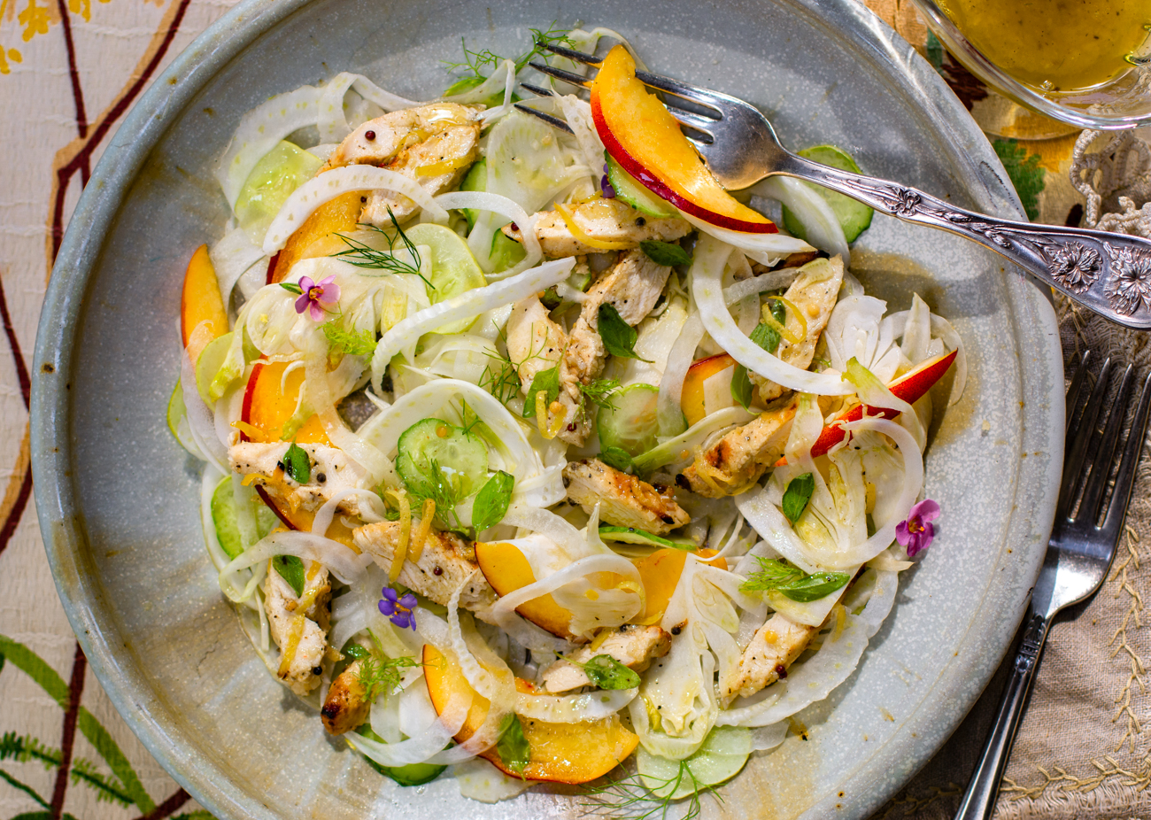 Fennel Salad and Perfect Grilled Chicken with Karen's Lemon-Oregano Marinade