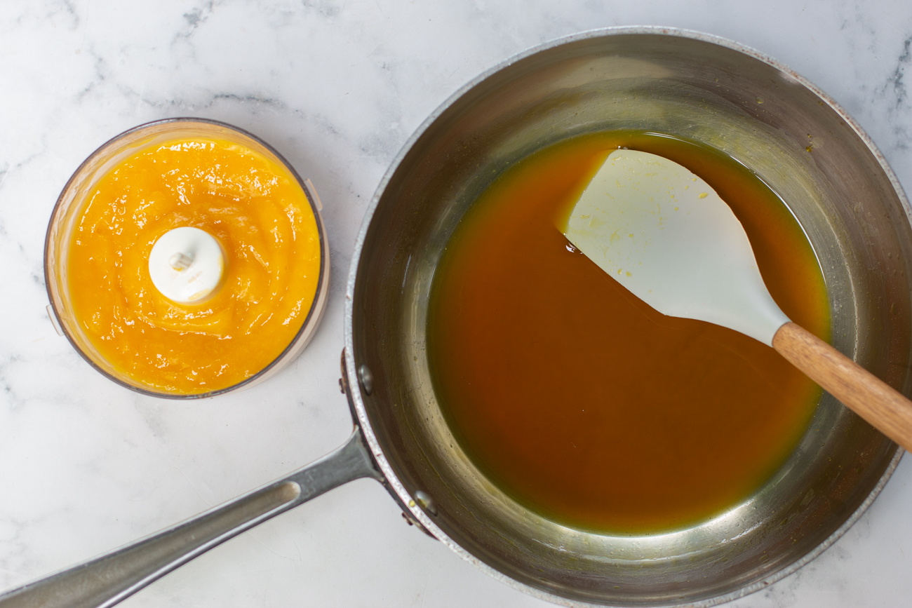 Pureeing the Fresh Mango & Ginger; Ginger & Turmeric Tea Syrup 