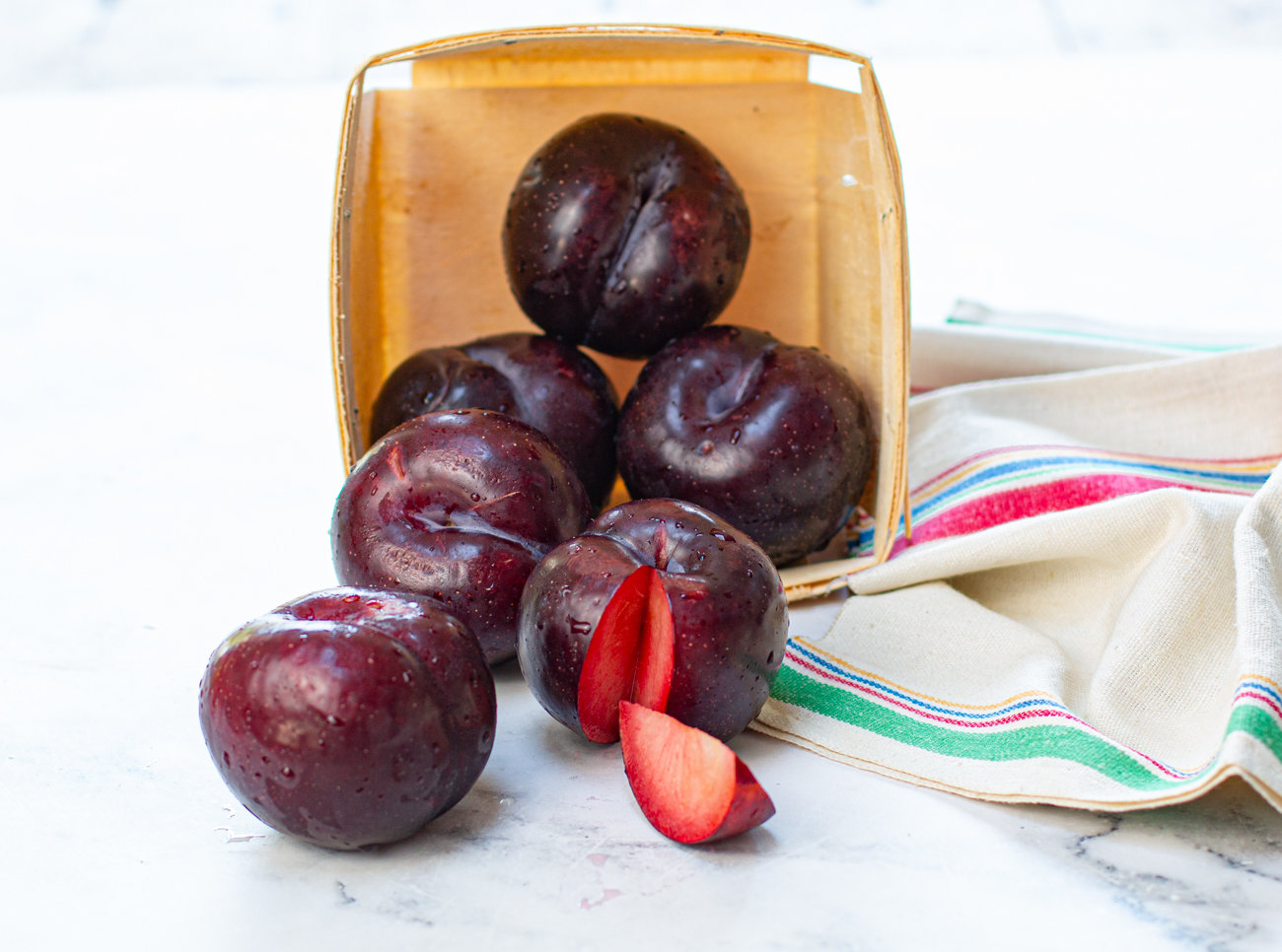 Juicy, Ripe Red Plums for the Jam