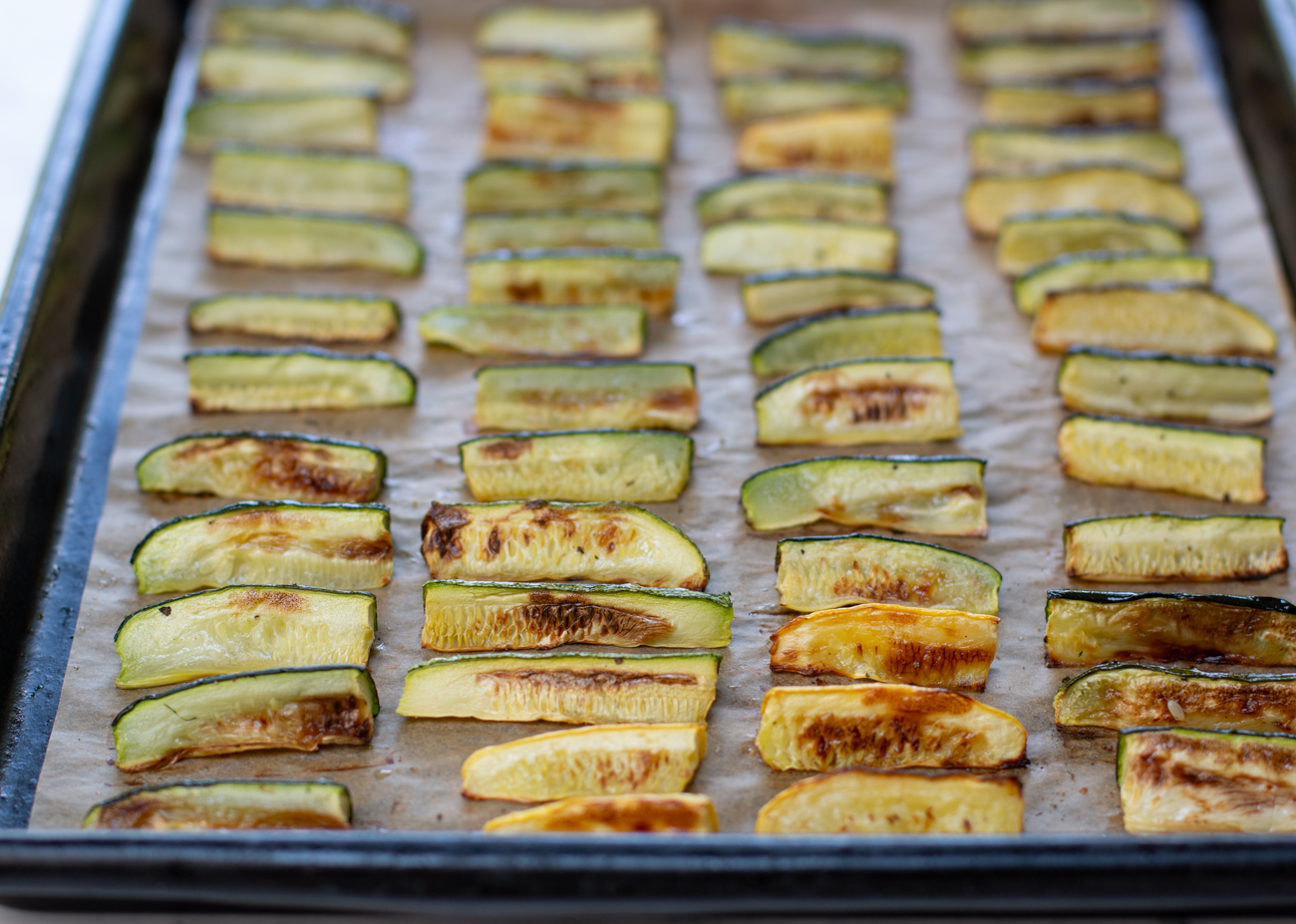 Perfectly roasted zucchini with crispy edges and tender interiors