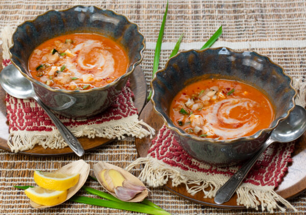 Karen's Thai Tomato Coconut Soup with Lentils and Silken Tofu