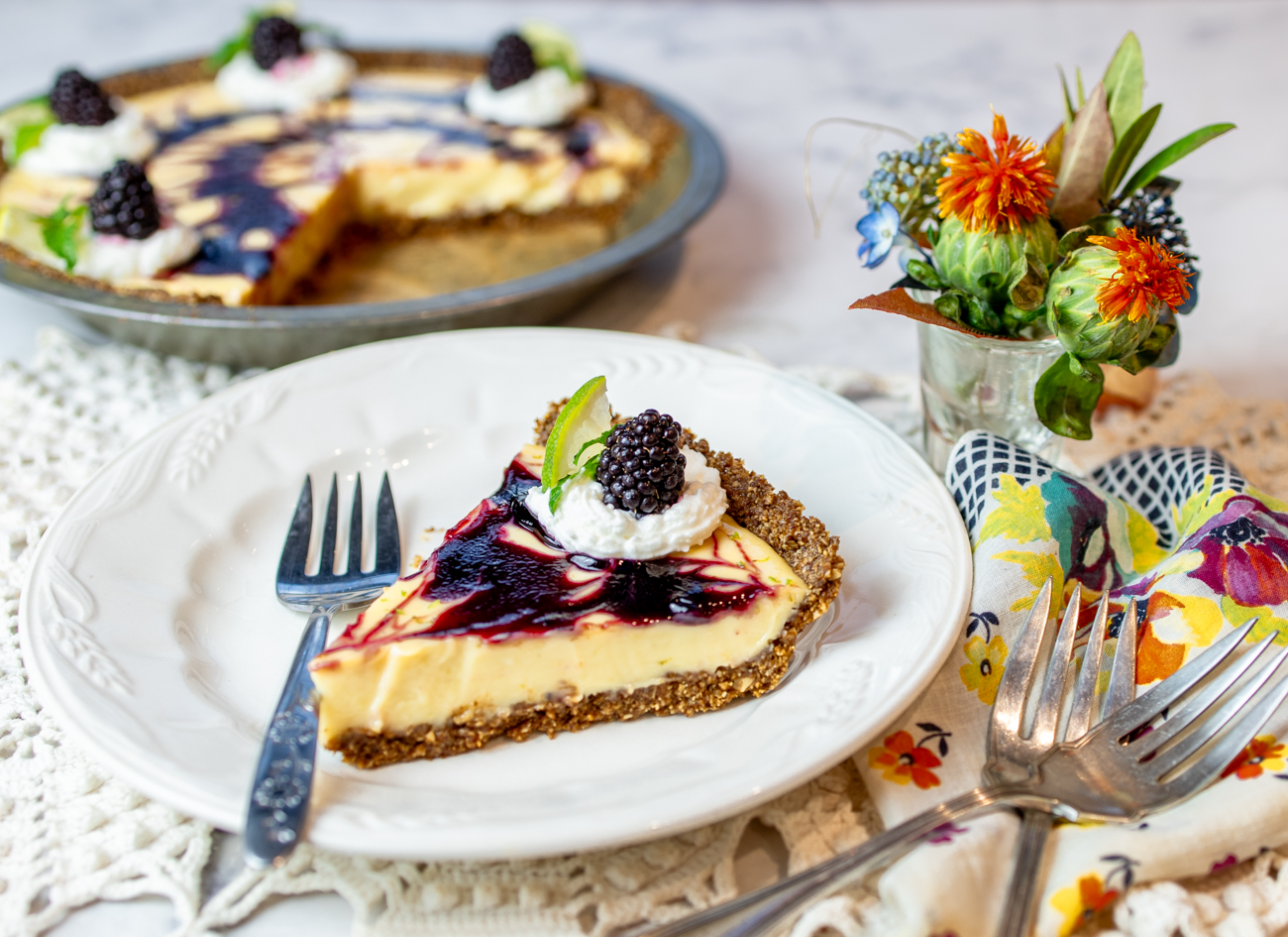 Karen's Key Lime Pie with a Blackberry Swirl- It's Gluten Free! - A Zest for Life