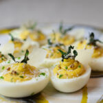 Caesar Deviled Eggs with Crispy Kale Ribbons