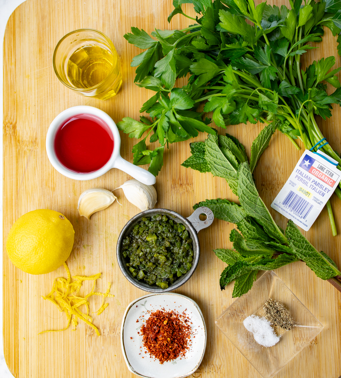 Ingredients for: Karen's Robust Roasted Poblano Chimichurri