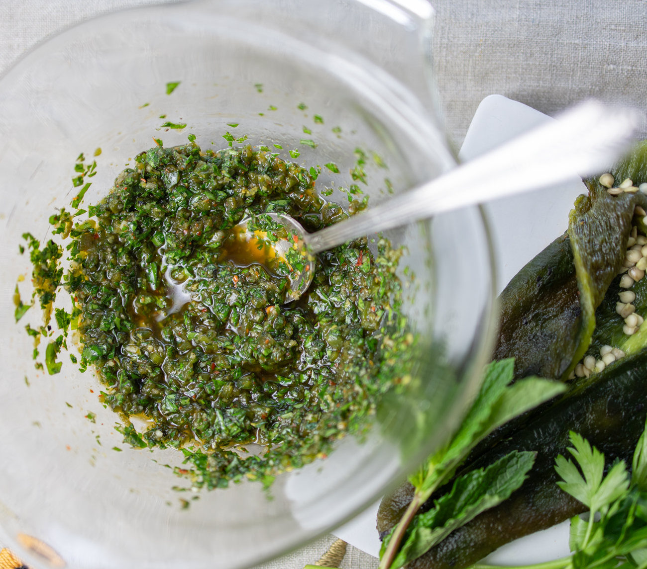 Karen's Robust Roasted Poblano Chimichurri - A Zest for Life