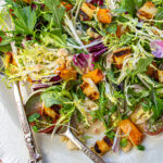 Wonderful Winter Salad with Halloumi Croutons and Hazelnut Vinaigrette
