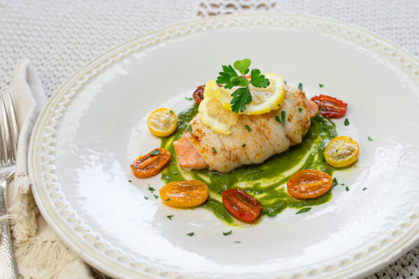 Karen's Sole Wrapped Sole with Chermoula Sauce