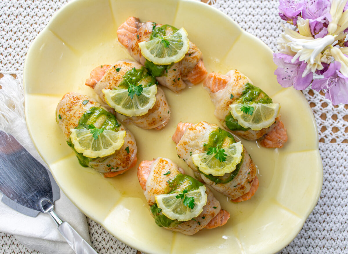 Karen's Sole Wrapped Sole with Chermoula Sauce