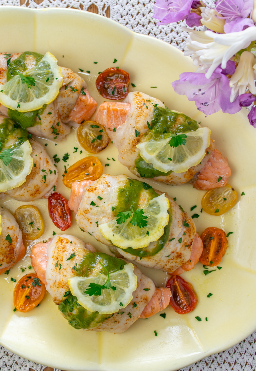 Karen's Sole Wrapped Sole with Chermoula Sauce