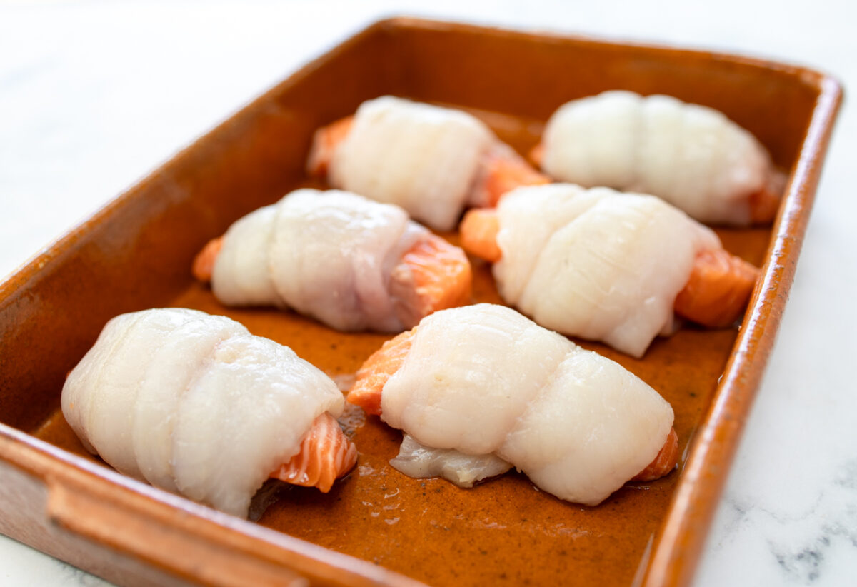Karen's Sole Wrapped Sole with Chermoula Sauce 