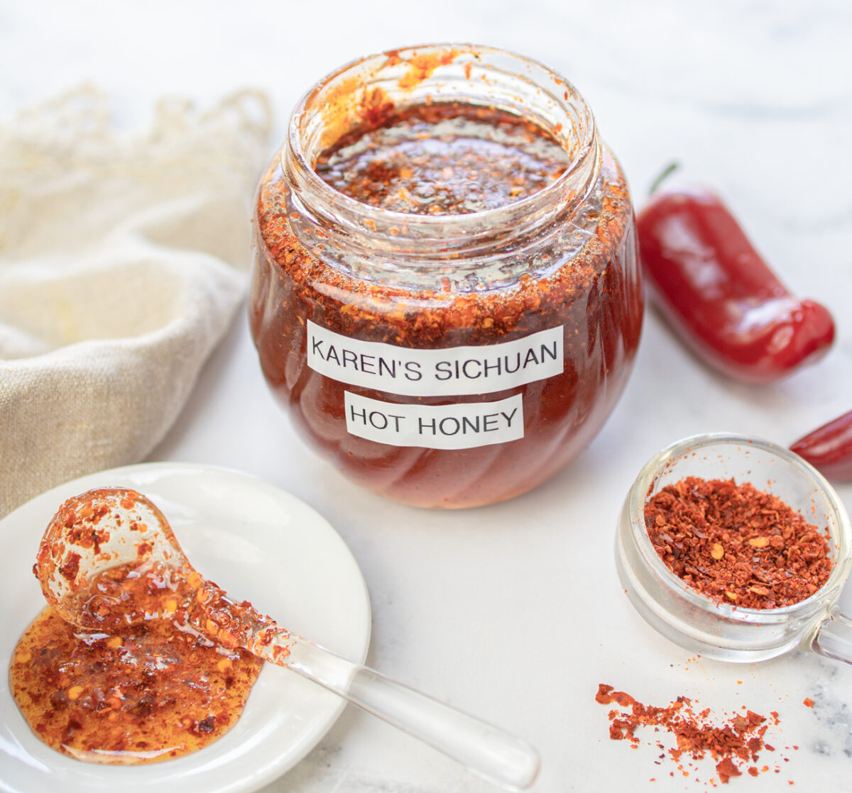 Karen's Hot Honey with Dried Chiles & Fresh Pepper Option