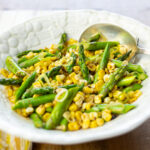 Karen's Quick Sauté ~ Asparagus, Corn & Leeks