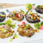 Amazing Smashed Potatoes with Scallions & Sun Dried Tomatoes