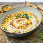 Grilled Corn & Red Onion Dip a la Plancha