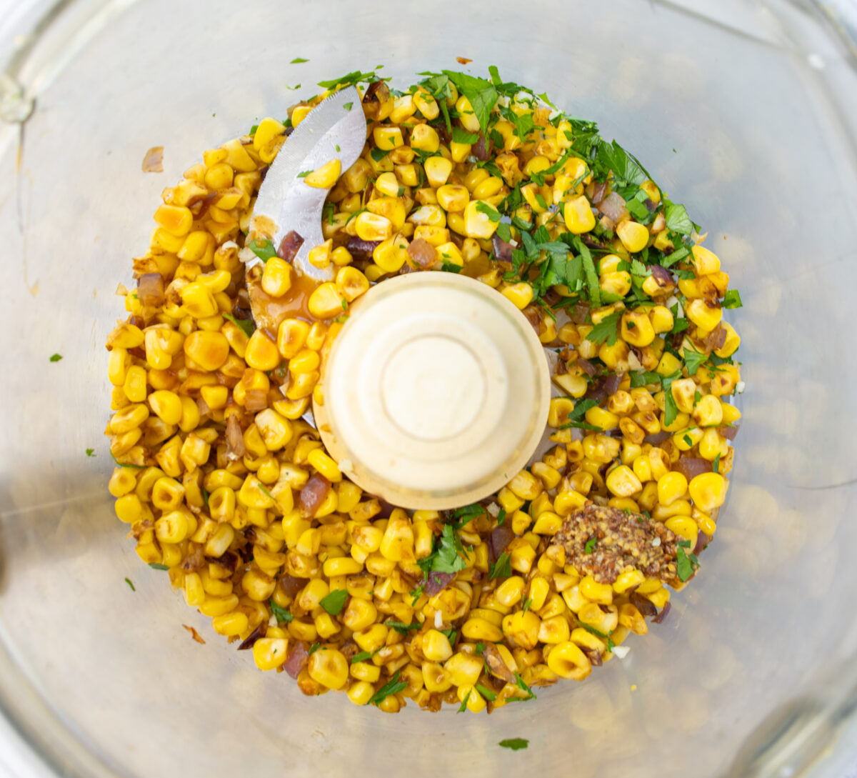Grilled Corn & Red Onion Dip a   la Plancha