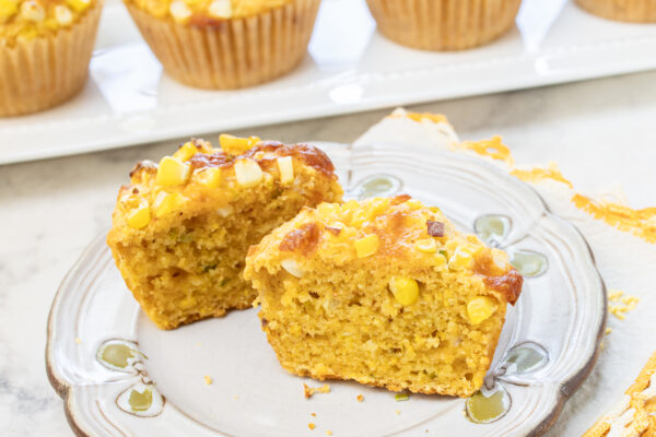 Savory Spiced Cornbread Muffins with Fresh Corn Topping