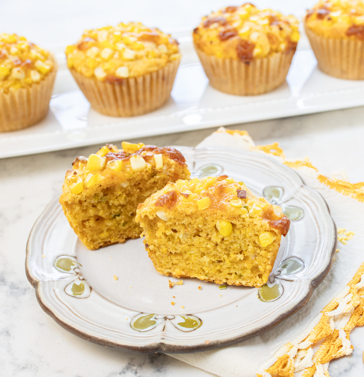 Savory Spiced Cornbread Muffins with Fresh Corn Topping