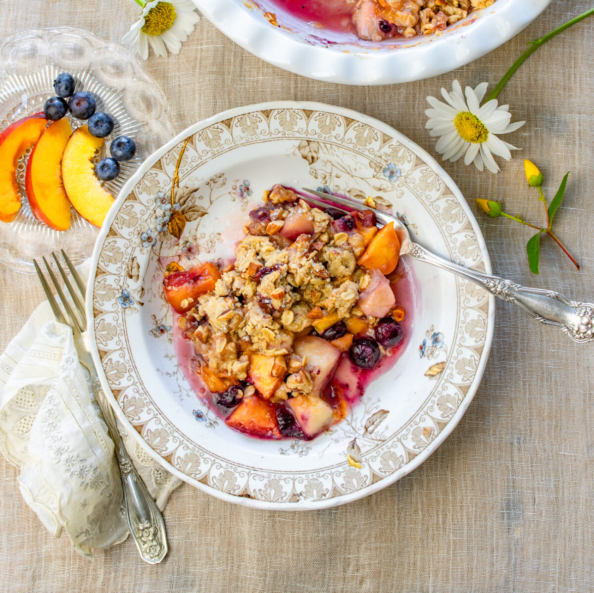Karen's Nectarine & Blueberry Almond Crisp - Gluten Free - A Zest for Life