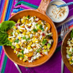 Grilled Mexican Street Corn Salad with Summer Vegetables and Spiced Crema