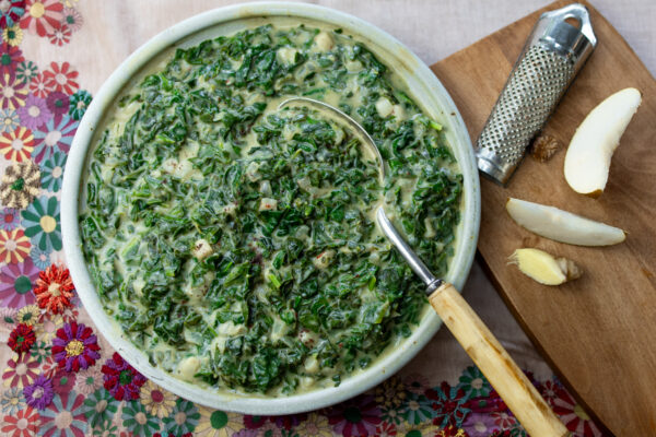 Creamed Spinach with Asian Flair - and it is Vegan!