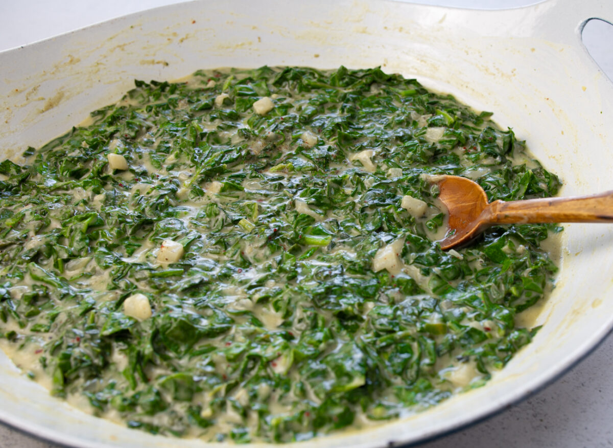 Creamed Spinach with Asian Flair - and it is Vegan!