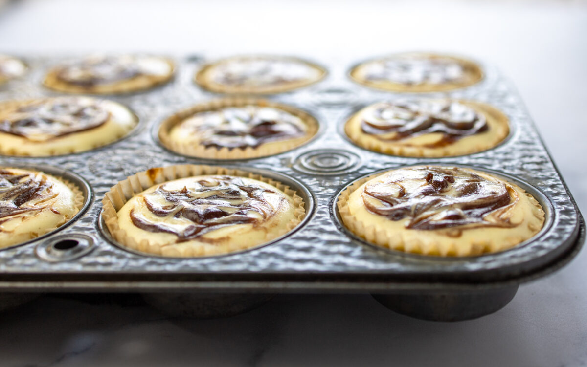 out of the oven: Apple Butter Mini Cheesecakes... made with cottage cheese!