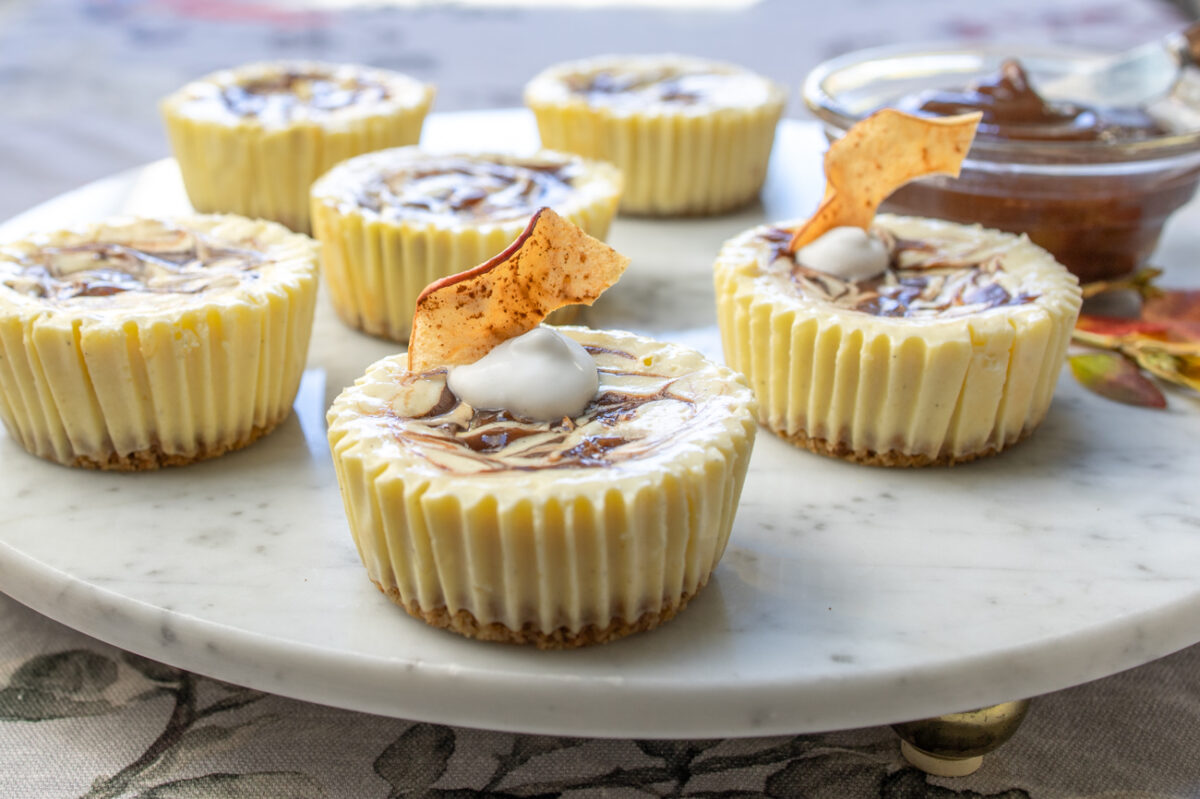 Apple Butter Mini Cheesecakes... made with cottage cheese!
