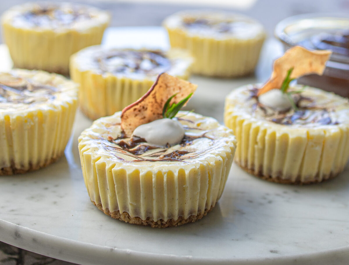 Apple Butter Mini Cheesecakes... made with cottage cheese!