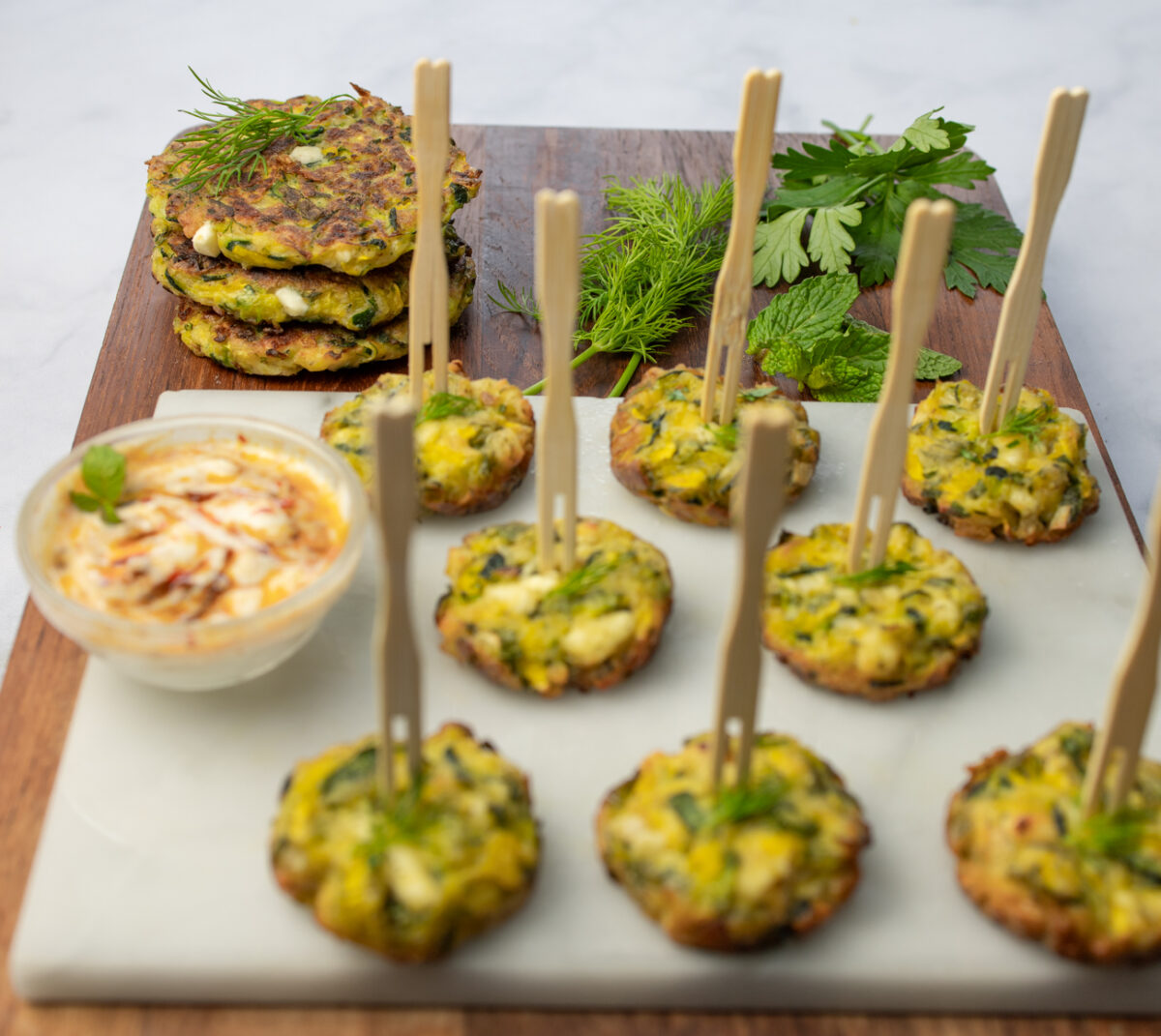 5 Herb Greek Zucchini Fritters