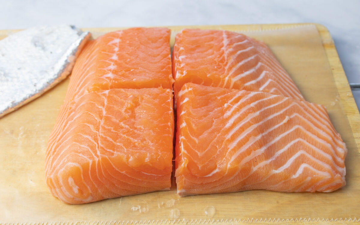 1 1/2 pounds Faroe Island Salmon cut into 4 equal pieces.