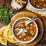 Middle Eastern Comforting Chickpea Soup with Falafel Seasonings