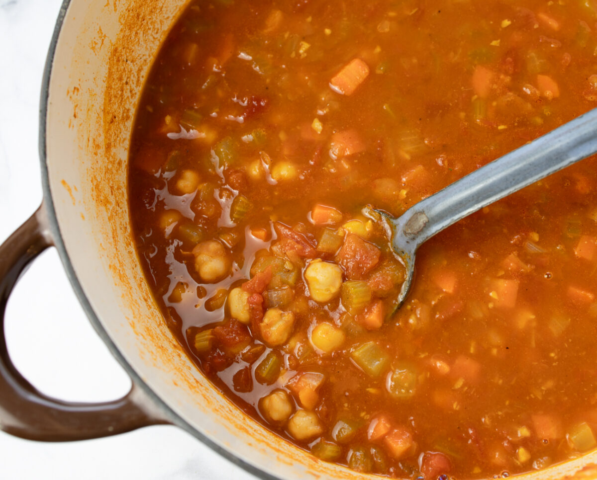 Middle Eastern Comforting Chickpea Soup with Falafel Seasonings