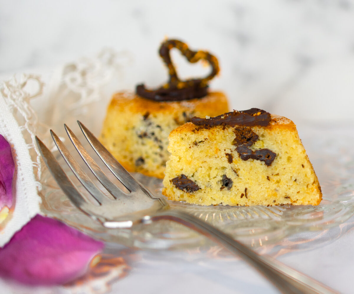Individual Orange-Olive Oil Chocolate Chunk Cakes-Gluten Free