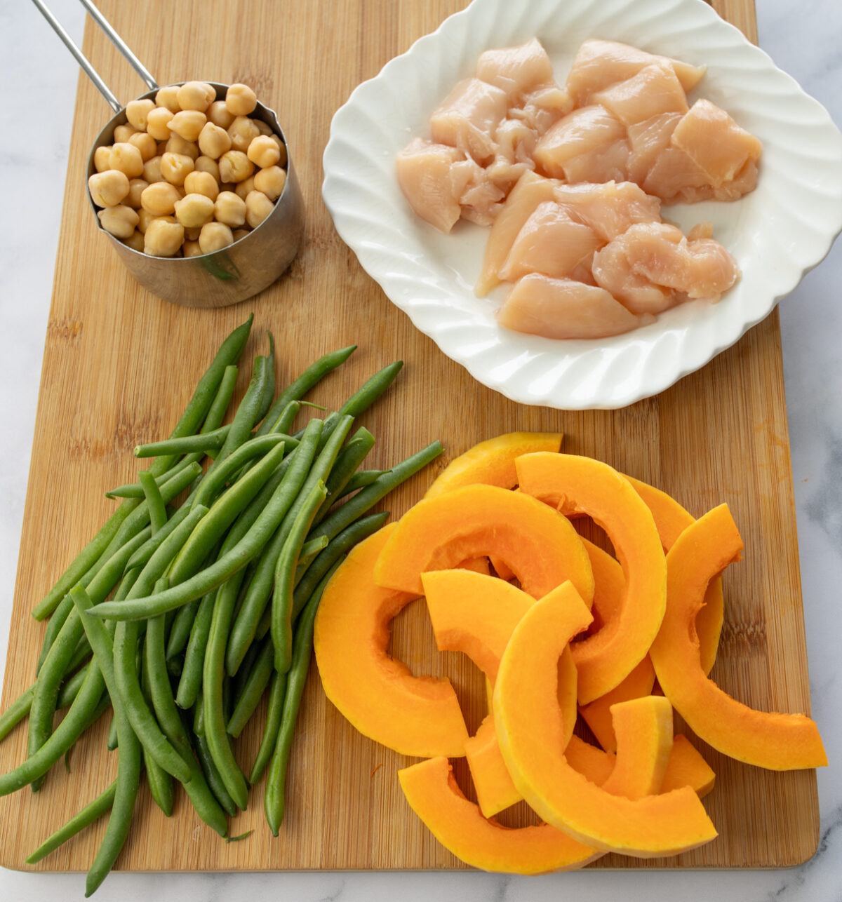 Chickpeas, Green Beans, Butternut Squash and Chicken