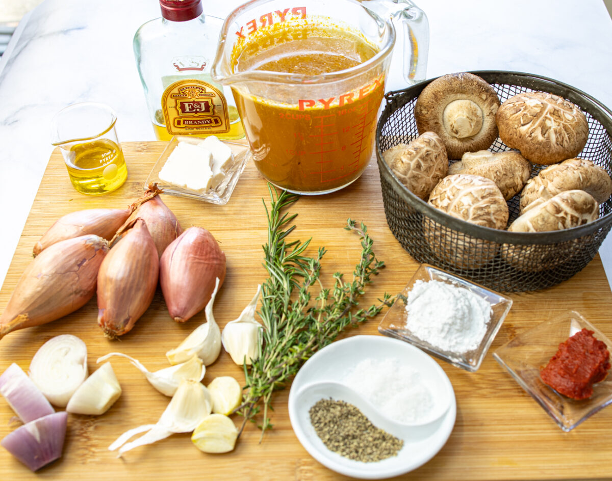 Ingredients for Karen's Coq au Vin for Passover and Beyond