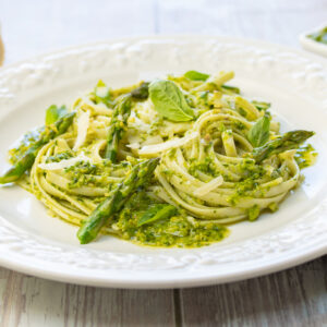 Awesome Asparagus, Pistachio & Basil Pesto