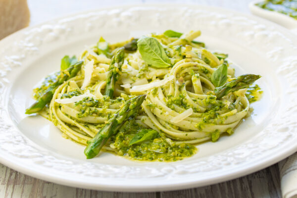 Awesome Asparagus, Pistachio & Basil Pesto