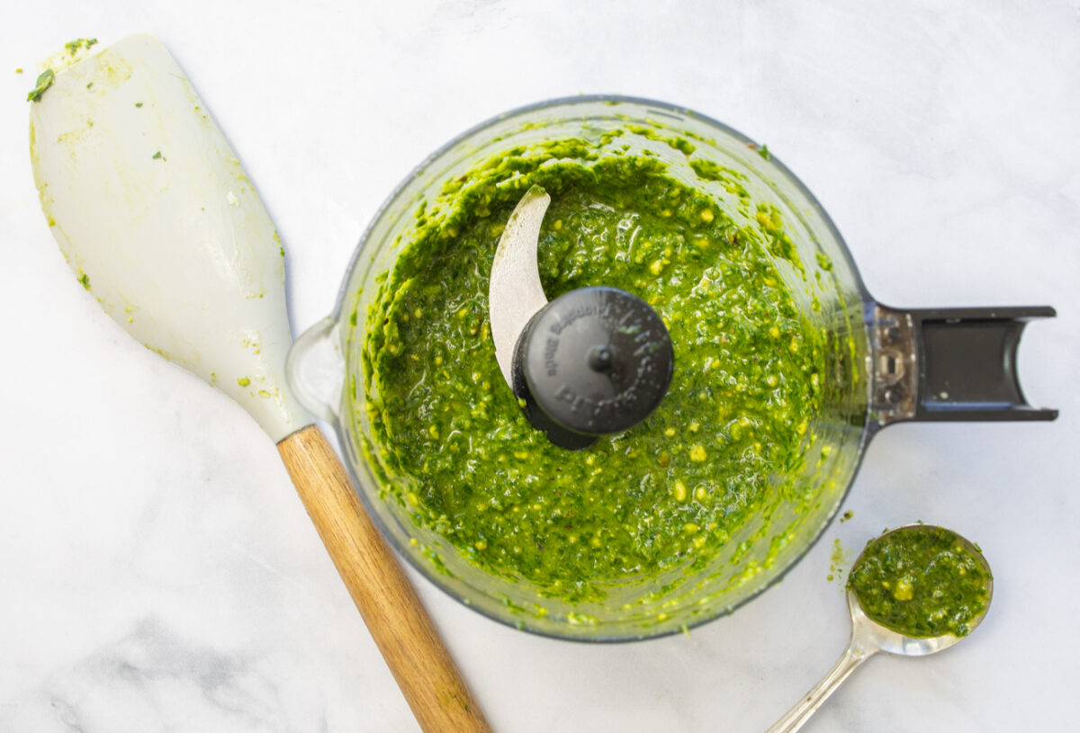 Awesome Asparagus, Pistachio & Basil Pesto