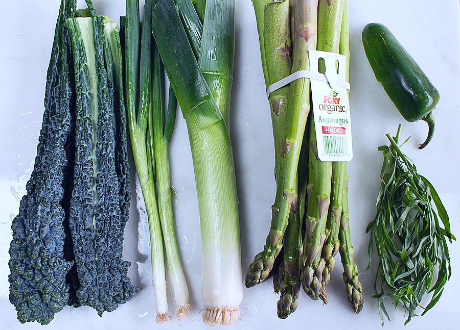 Vegetables for Brown Rice Risotto with Spring Vegetables - a no-stir method