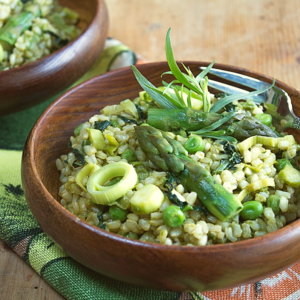 Brown Rice Risotto with Spring Vegetables - a no-stir recipe
