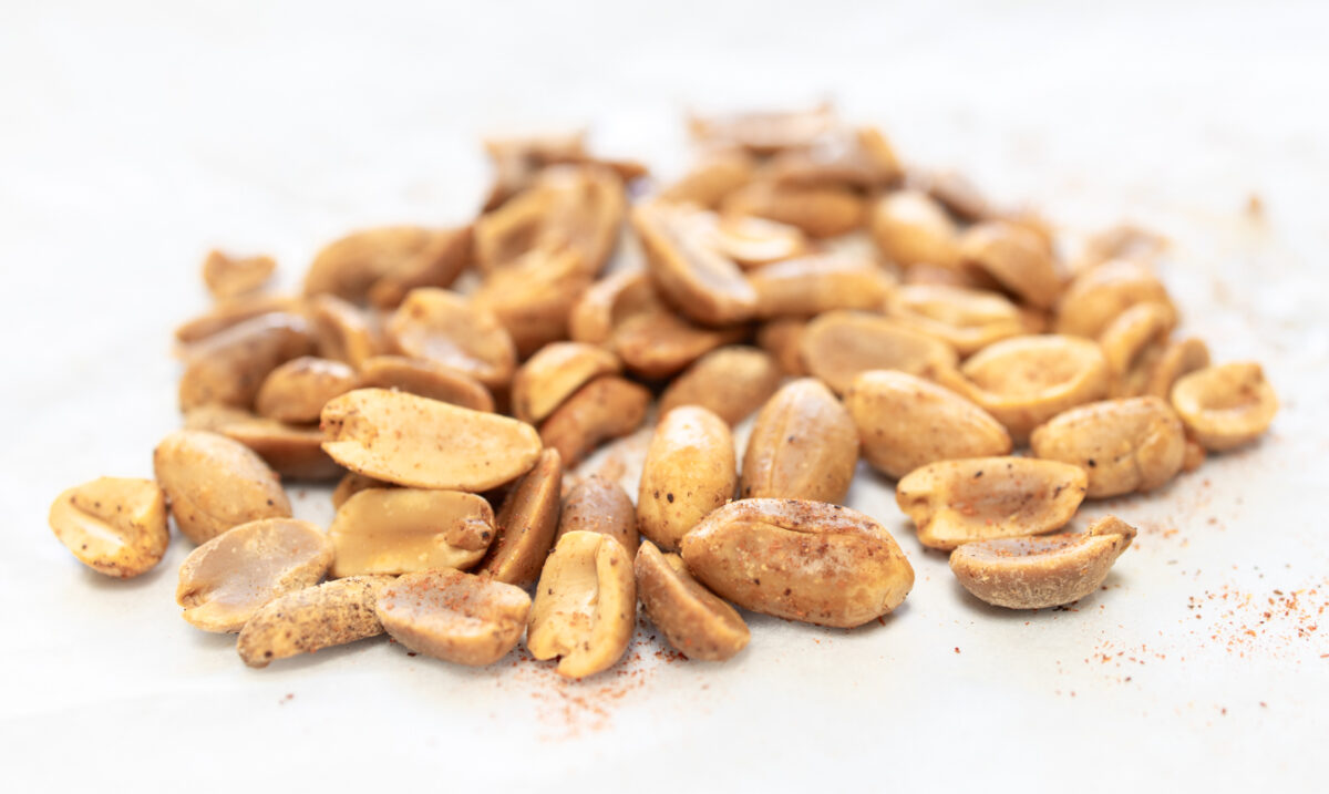 Roasted Spicy Peanuts for Asparagus with Crispy Rice and Peanut Sauce Drizzle- the ultimate side dish